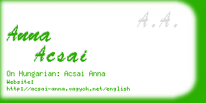 anna acsai business card